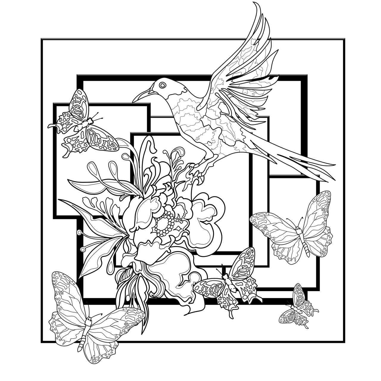 Floral Coloring Pages Simple 92
