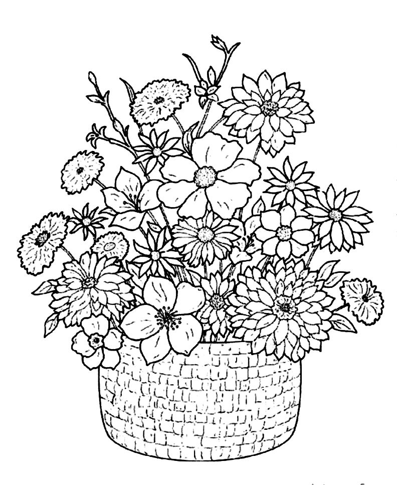 Floral Coloring Pages Simple 99
