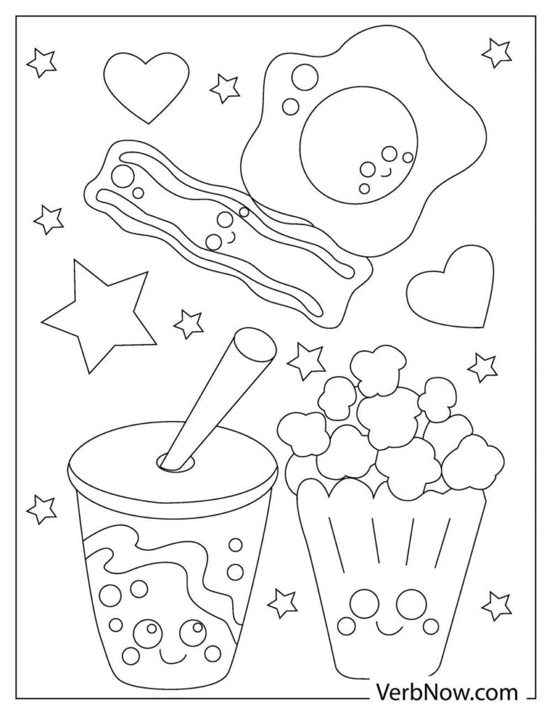 Food Coloring Pages Aesthetic Free Printable 24