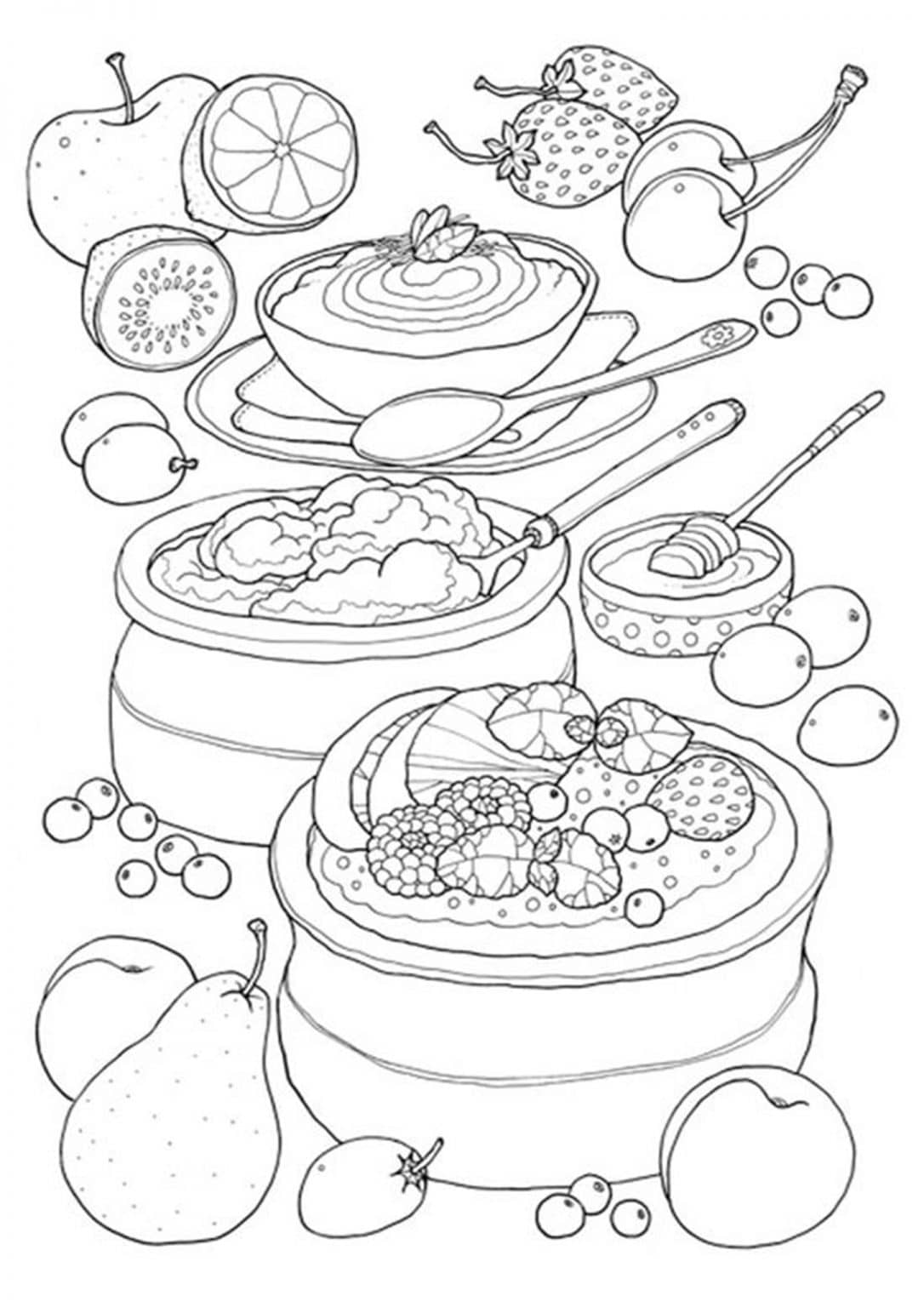 Food Coloring Pages Aesthetic Free Printable 38