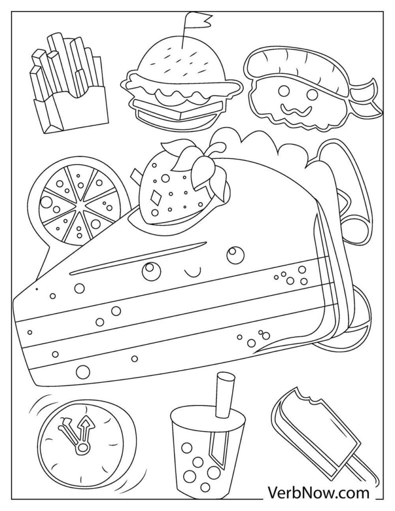 Food Coloring Pages Aesthetic Free Printable 44