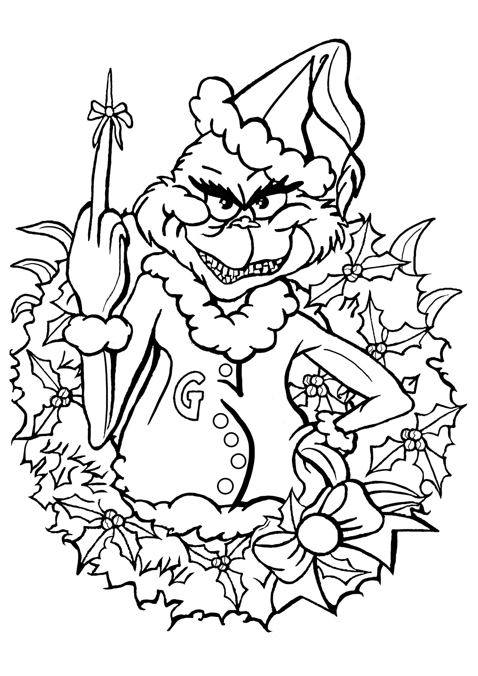 Grinch Coloring Pages Free Printable 13