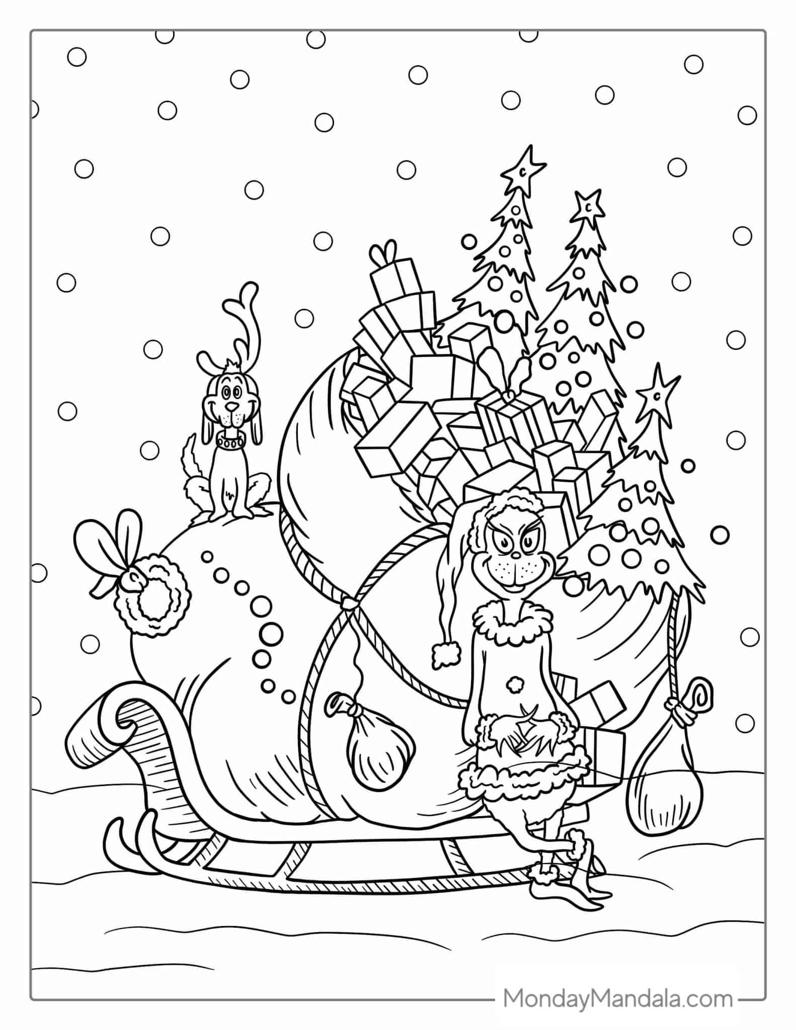 Grinch Coloring Pages Free Printable 53