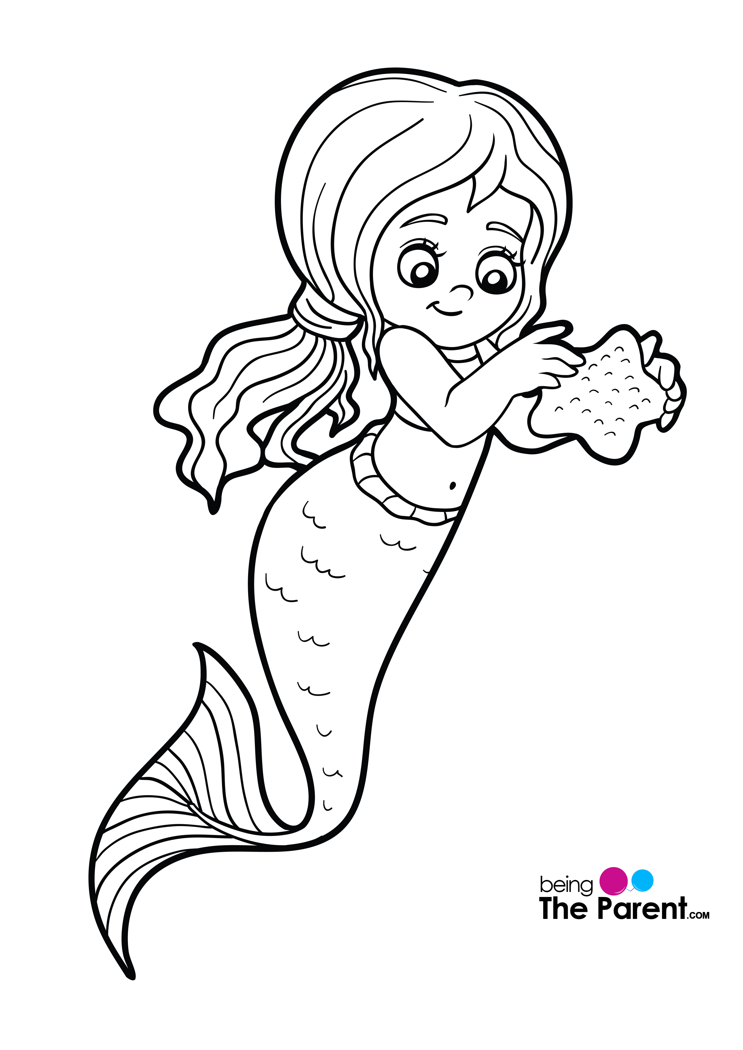 Mermaid Coloring Pages Free Printable 1