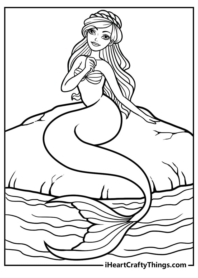 Mermaid Coloring Pages Free Printable 102