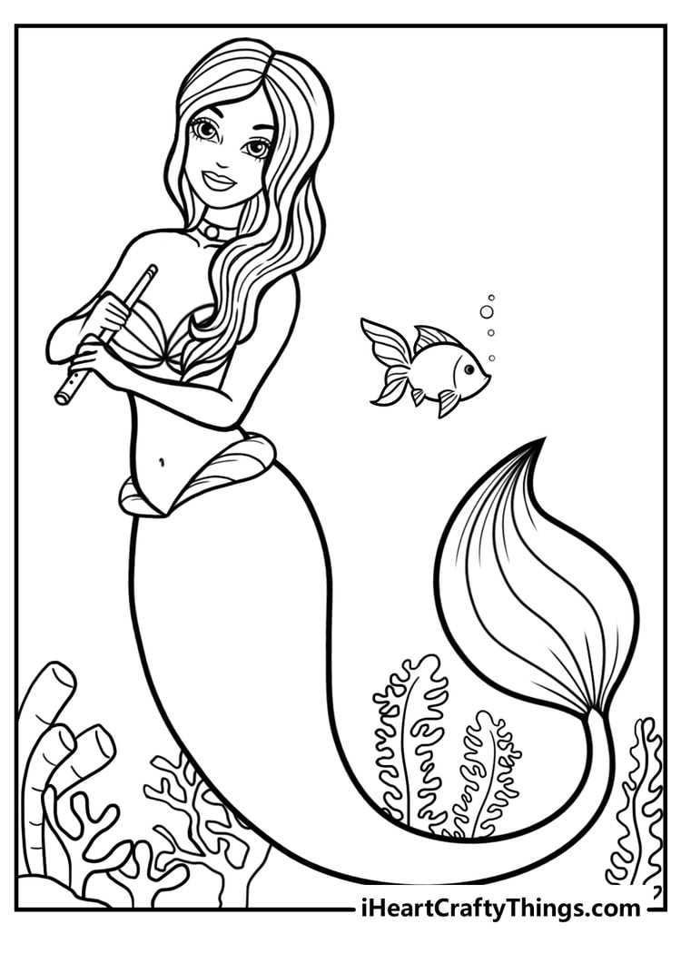 Mermaid Coloring Pages Free Printable 104