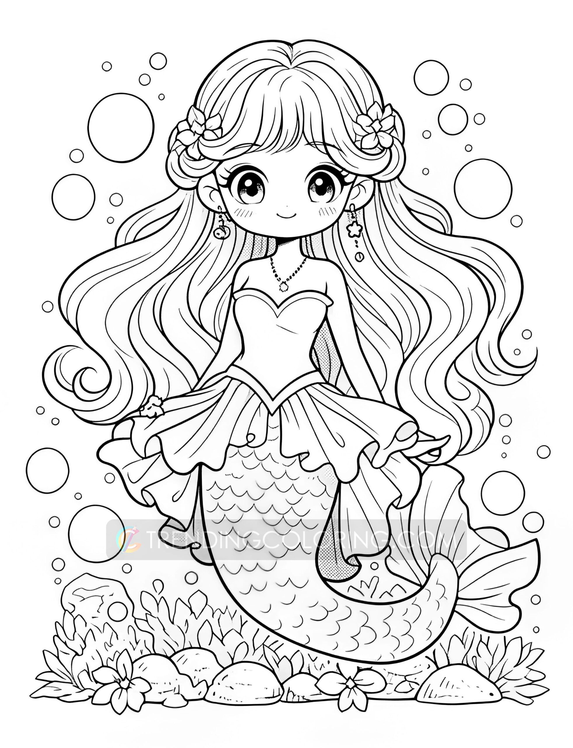 Mermaid Coloring Pages Free Printable 109