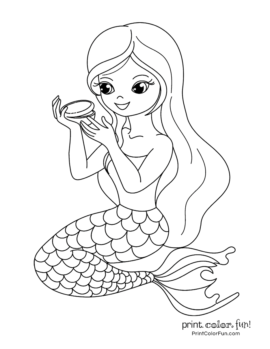 Mermaid Coloring Pages Free Printable 111