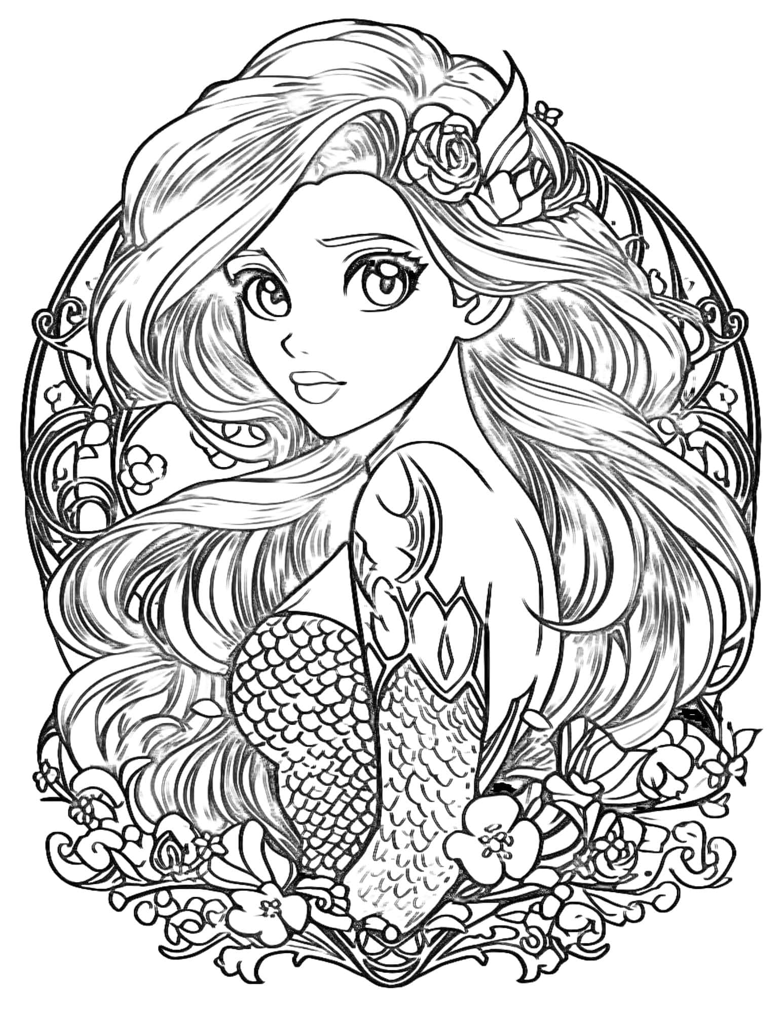 Mermaid Coloring Pages Free Printable 122