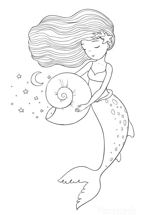 Mermaid Coloring Pages Free Printable 126