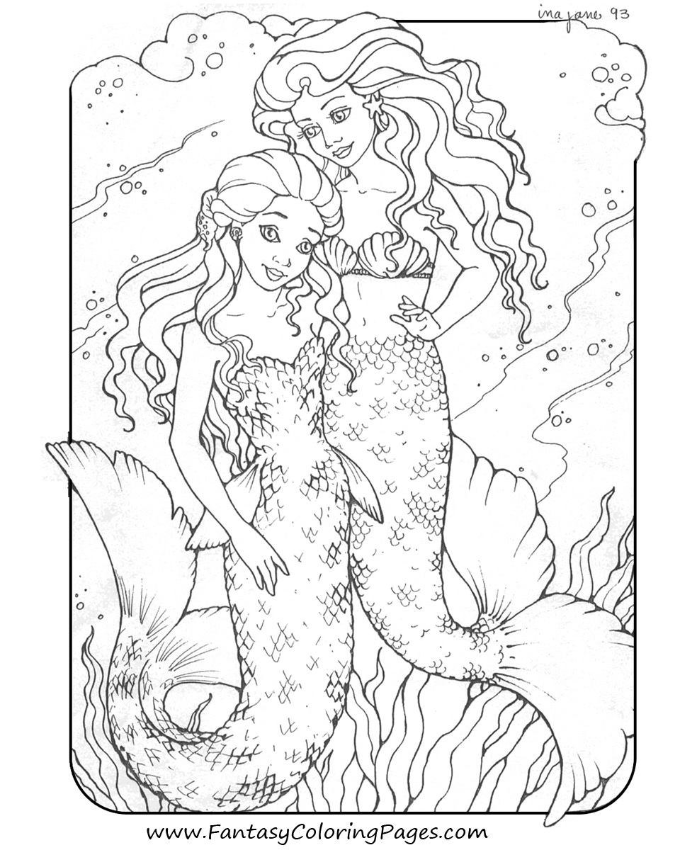 Mermaid Coloring Pages Free Printable 13