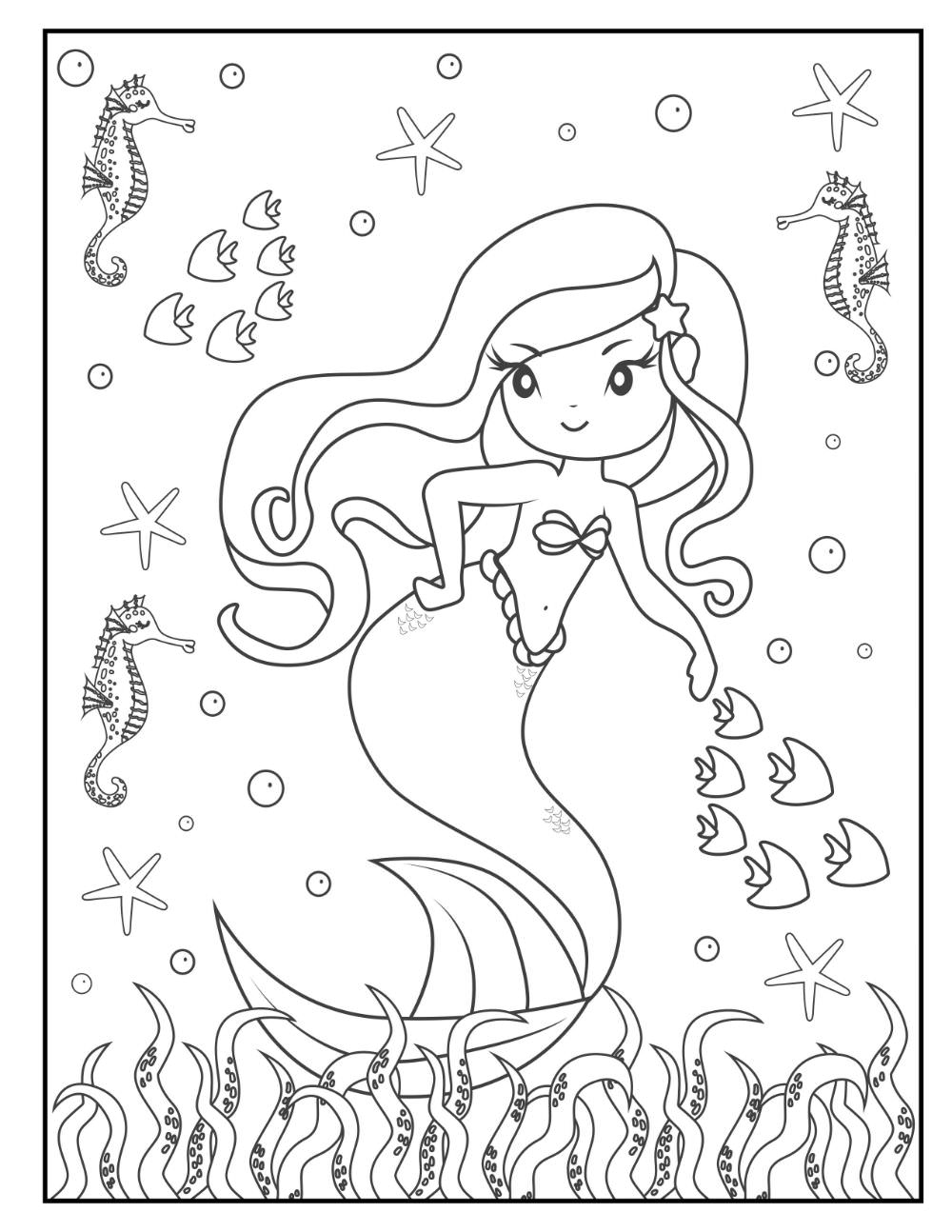 Mermaid Coloring Pages Free Printable 130