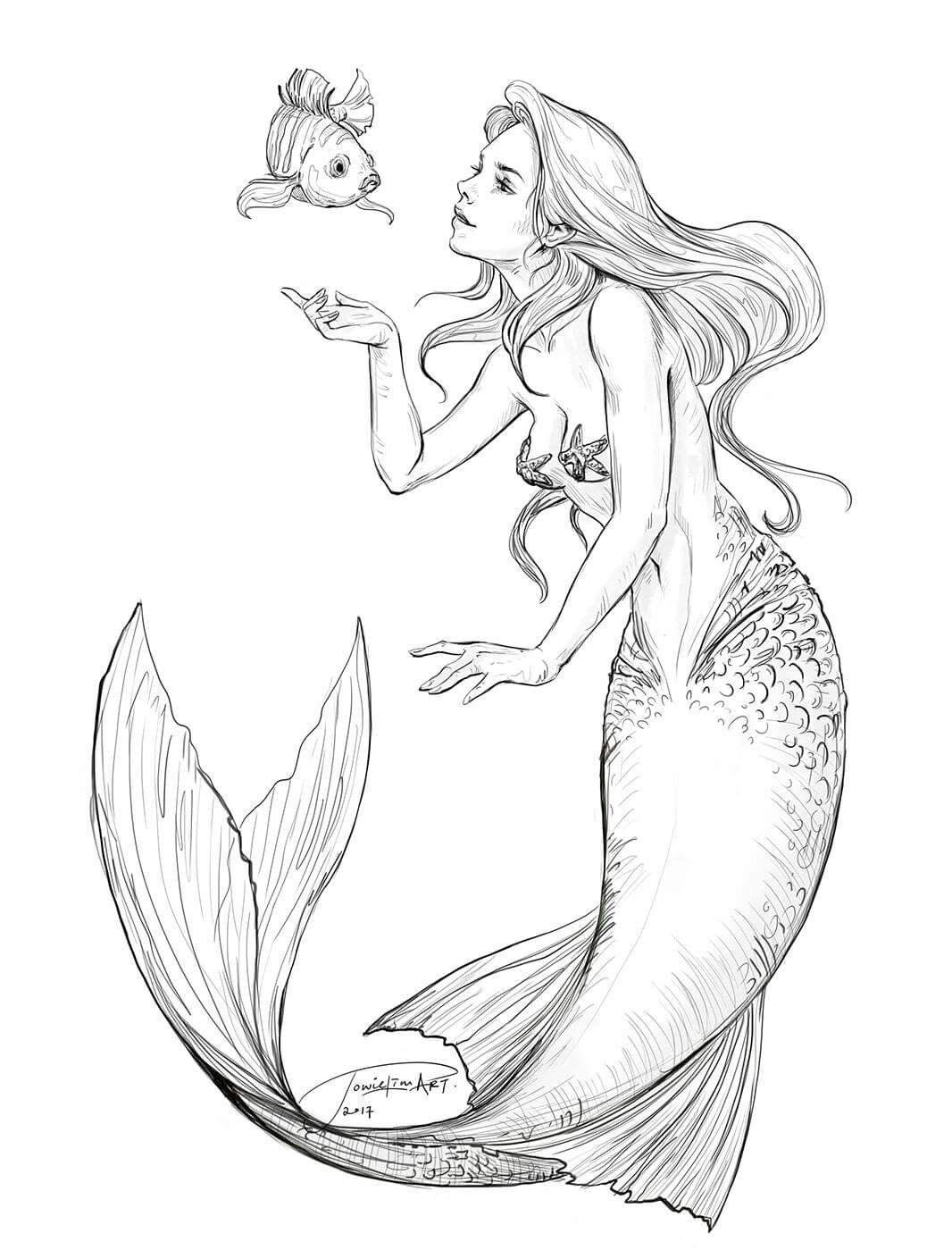 Mermaid Coloring Pages Free Printable 132