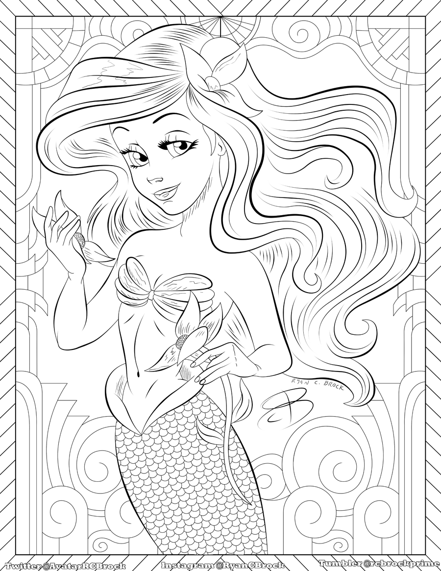 Mermaid Coloring Pages Free Printable 140