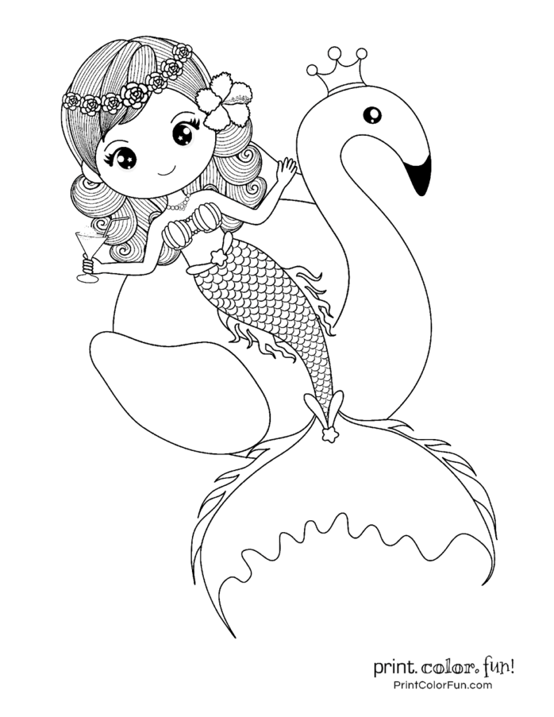 Mermaid Coloring Pages Free Printable 15