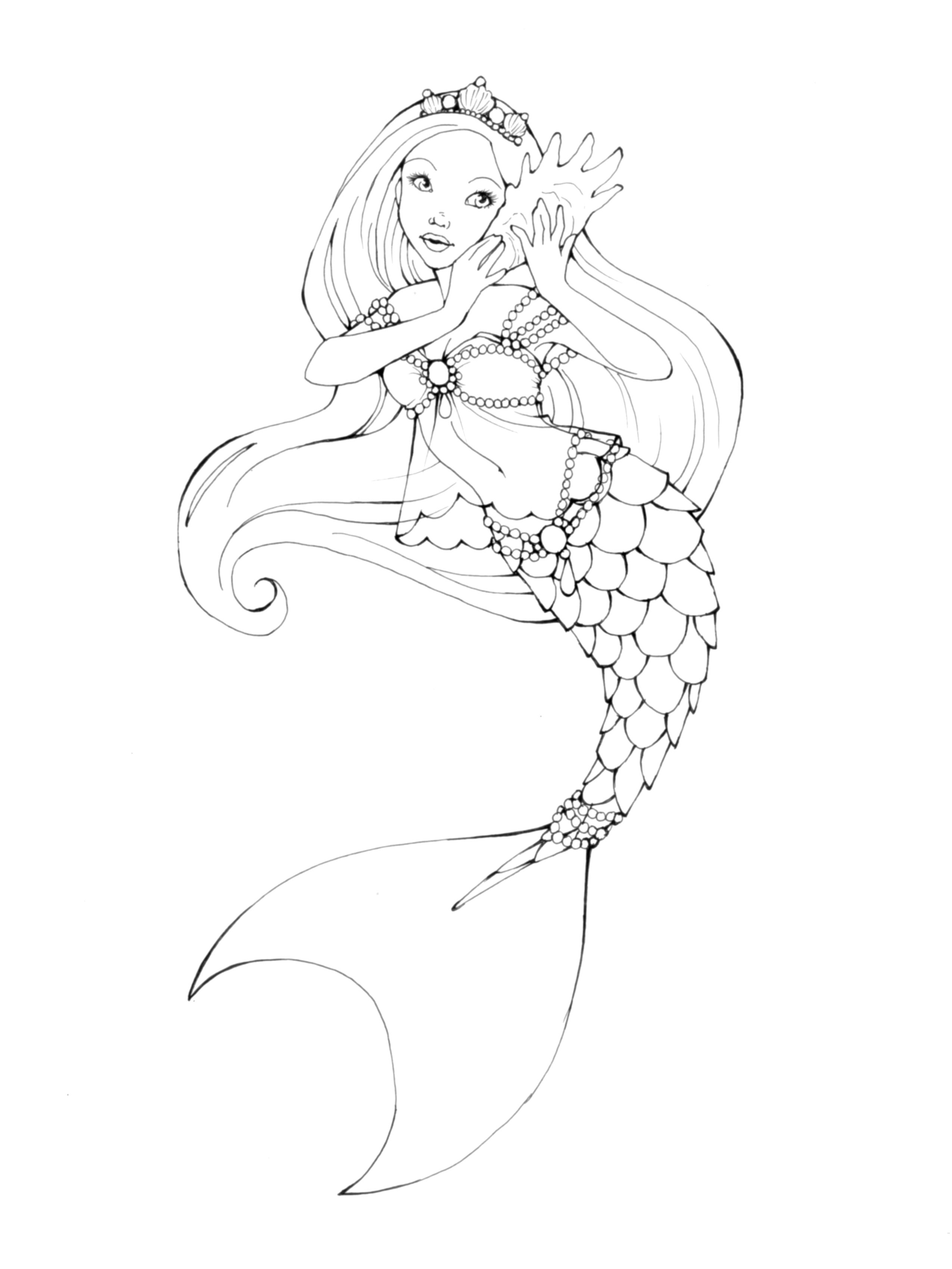 Mermaid Coloring Pages Free Printable 2