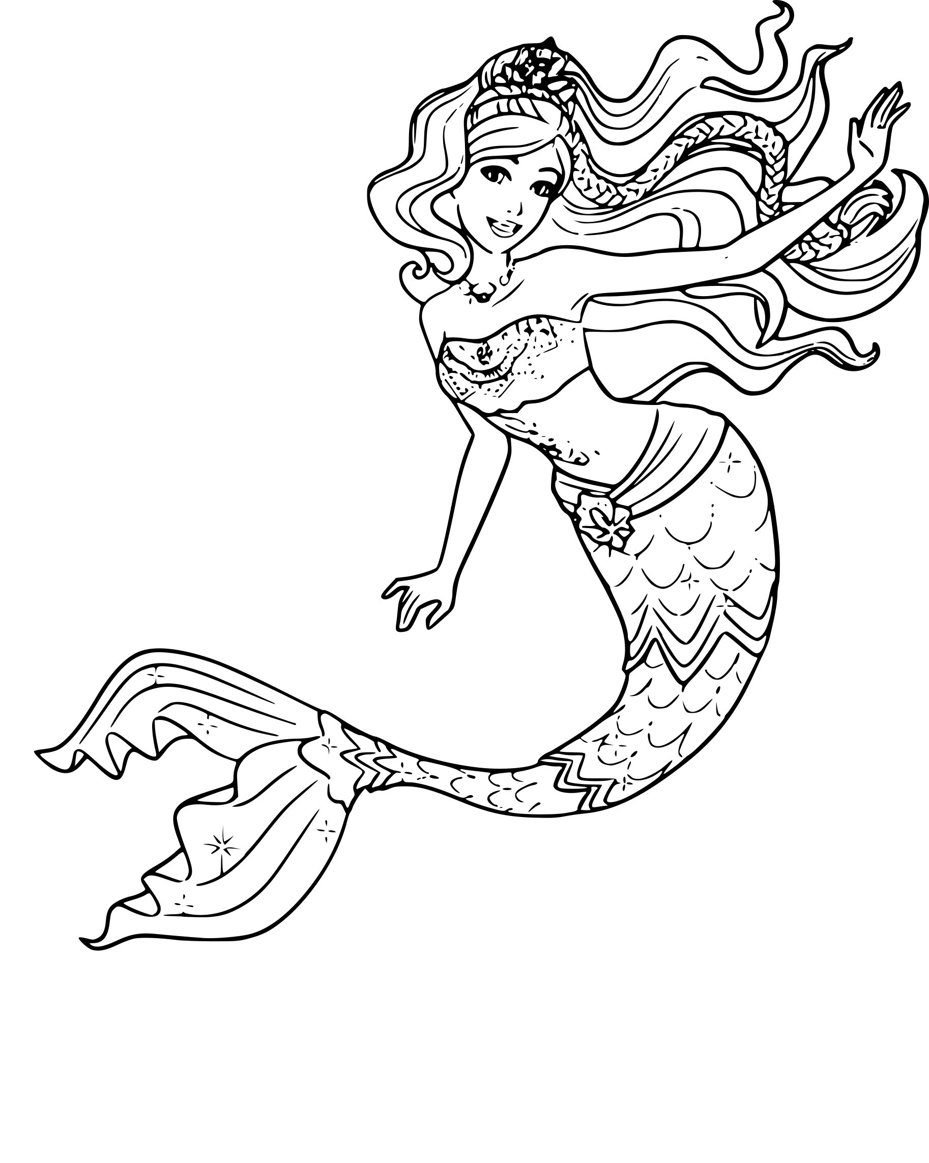 Mermaid Coloring Pages Free Printable 22