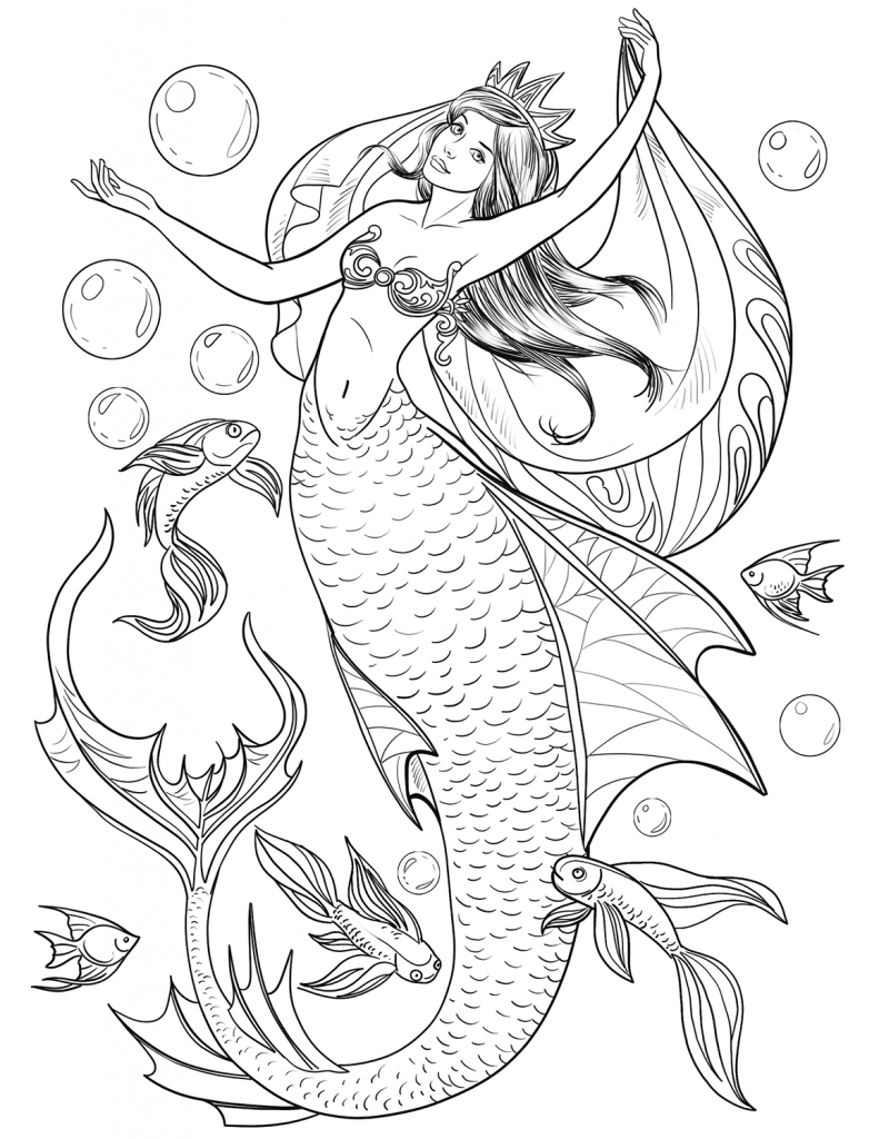 Mermaid Coloring Pages Free Printable 25