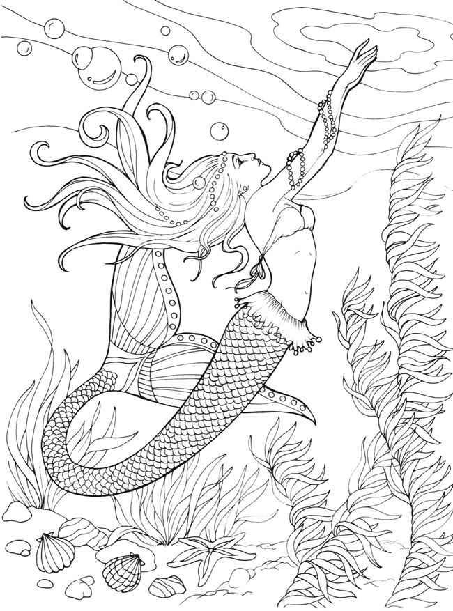 Mermaid Coloring Pages Free Printable 32