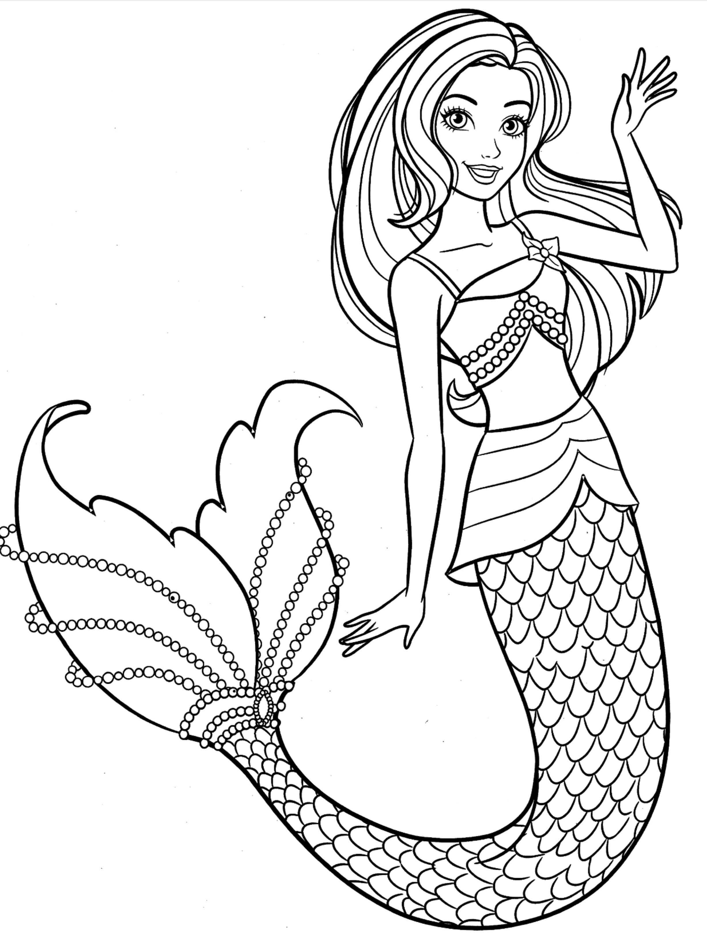 Mermaid Coloring Pages Free Printable 4