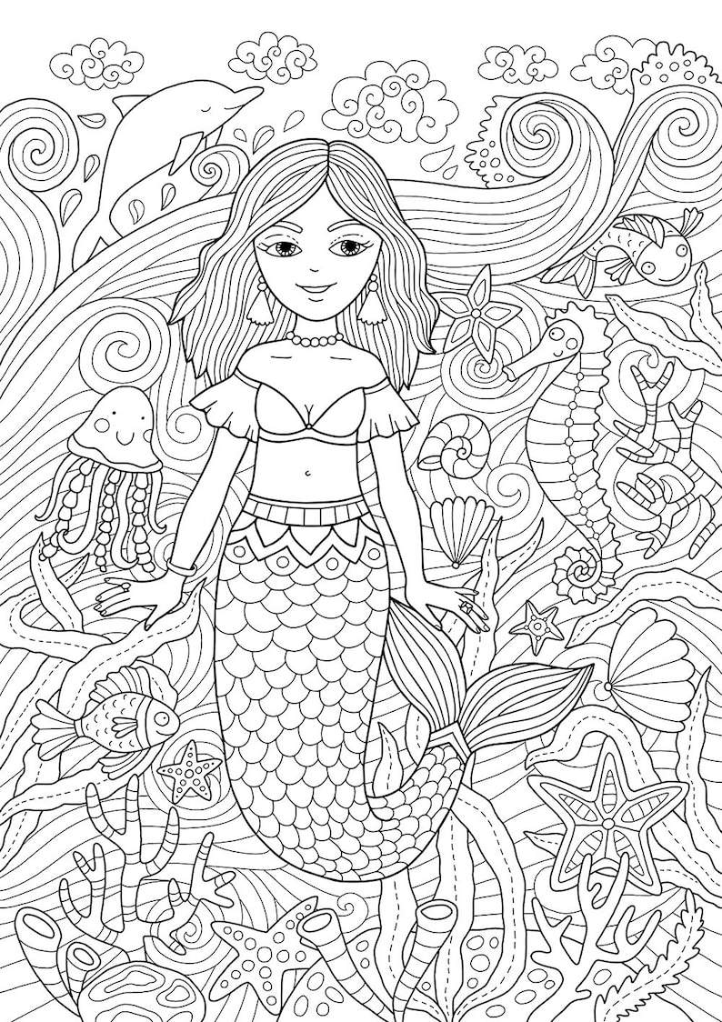 Mermaid Coloring Pages Free Printable 44