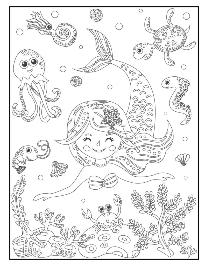Mermaid Coloring Pages Free Printable 48