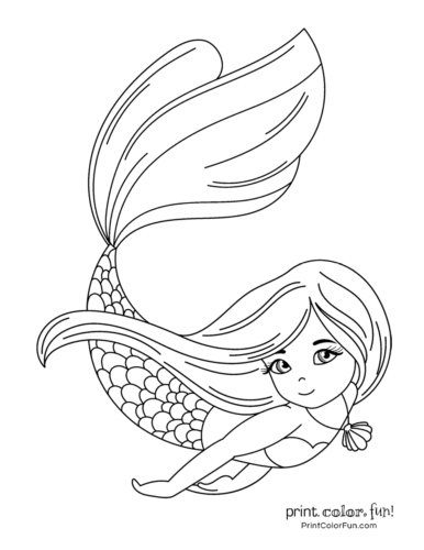 Mermaid Coloring Pages Free Printable 54