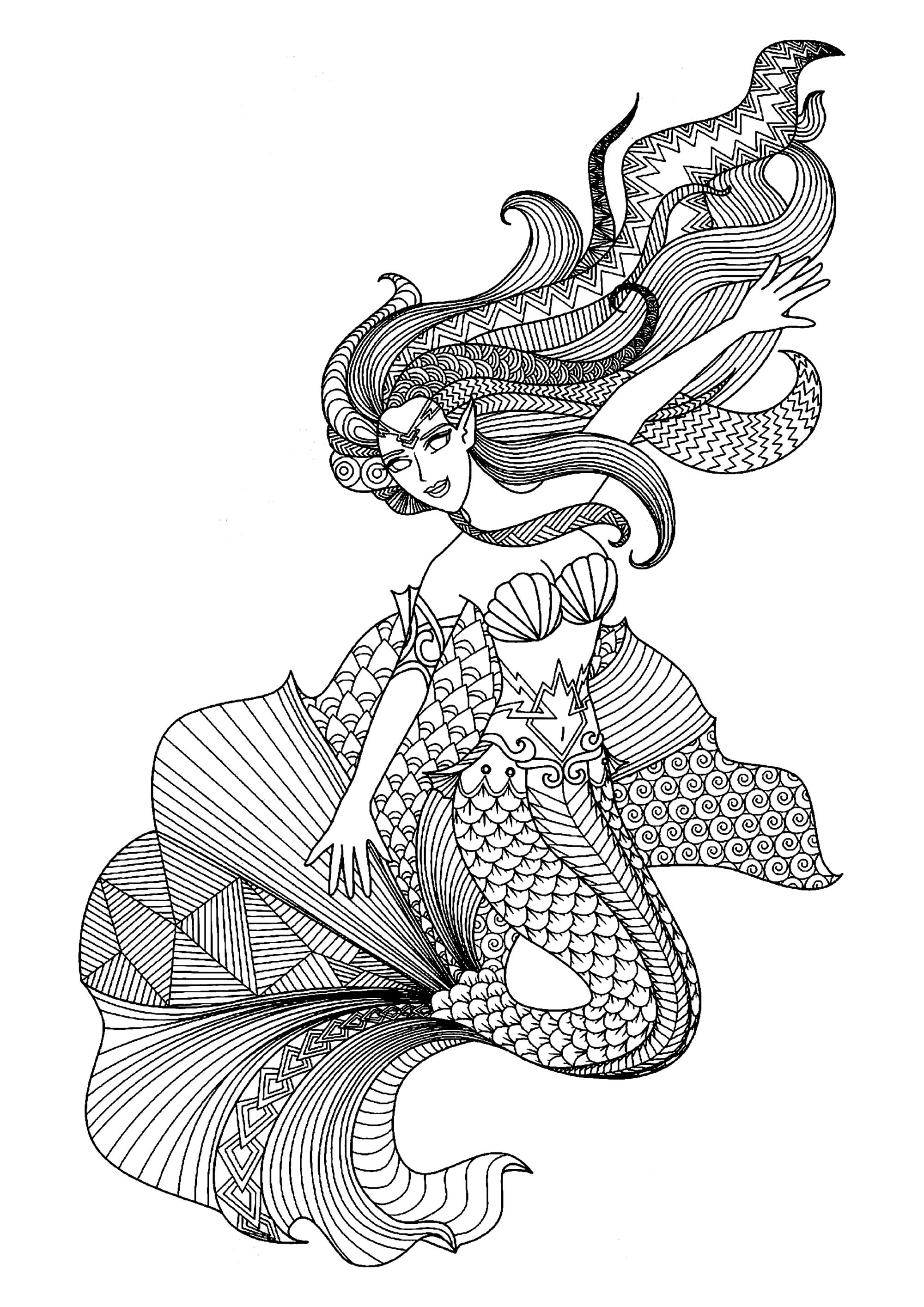 Mermaid Coloring Pages Free Printable 62