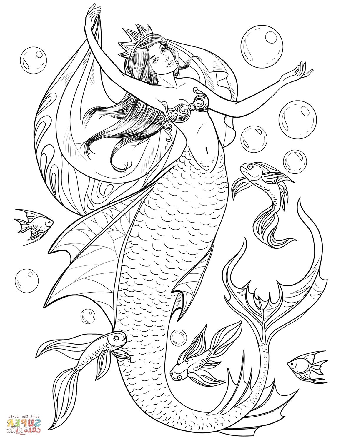 Mermaid Coloring Pages Free Printable 63