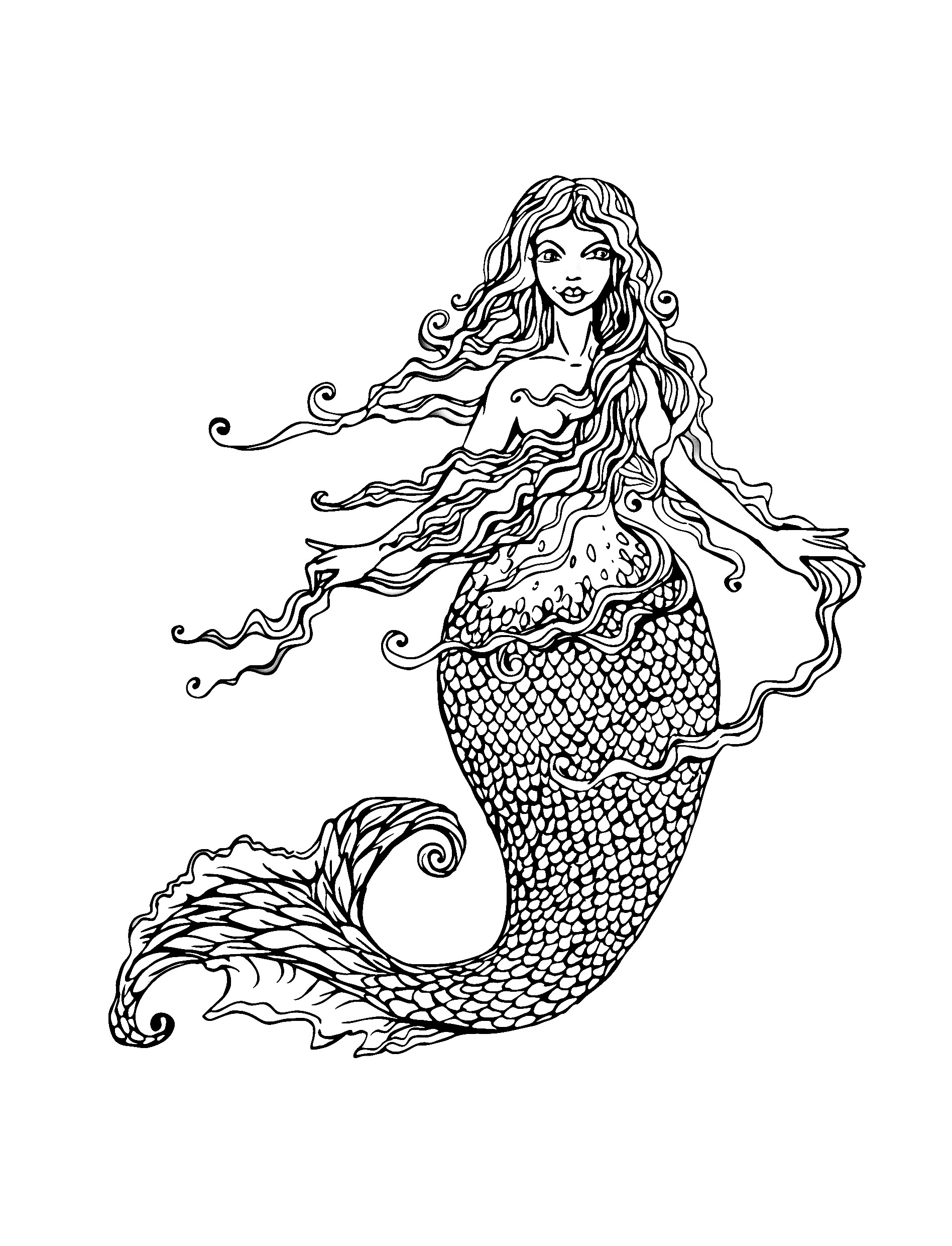Mermaid Coloring Pages Free Printable 74