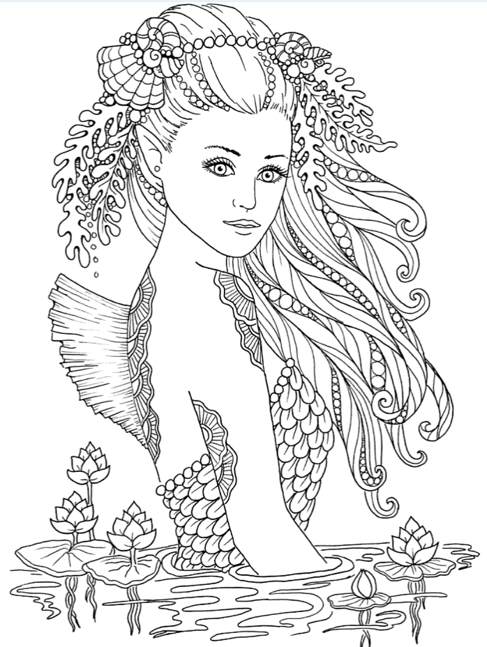 Mermaid Coloring Pages Free Printable 9