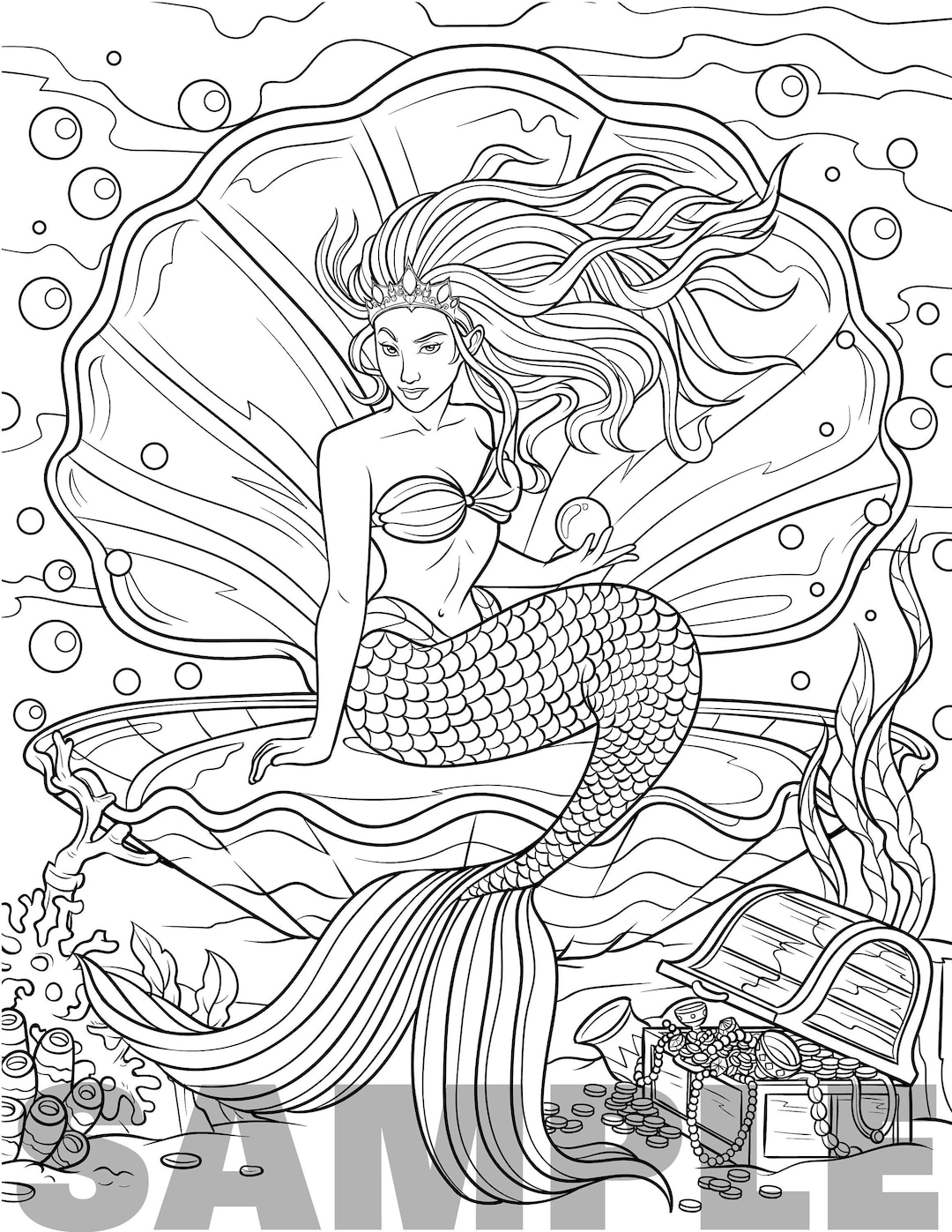Mermaid Coloring Pages Free Printable 95