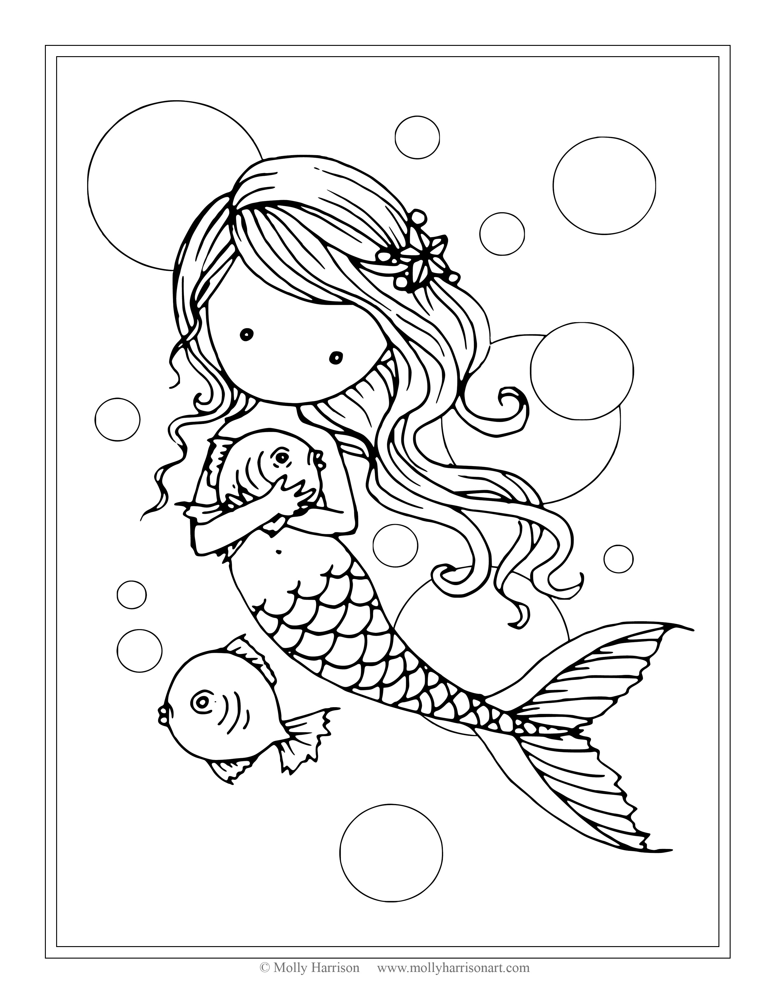 Mermaid Coloring Pages Free Printable 96