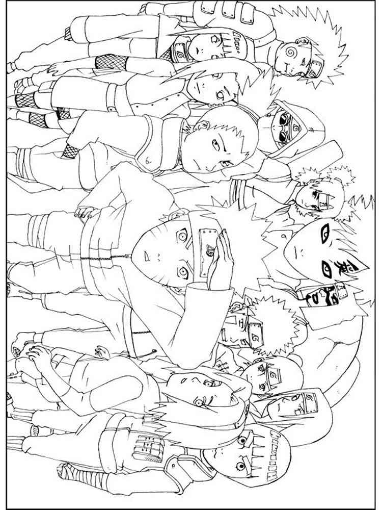 Naruto Chibi Characters Coloring Pages Printables 13