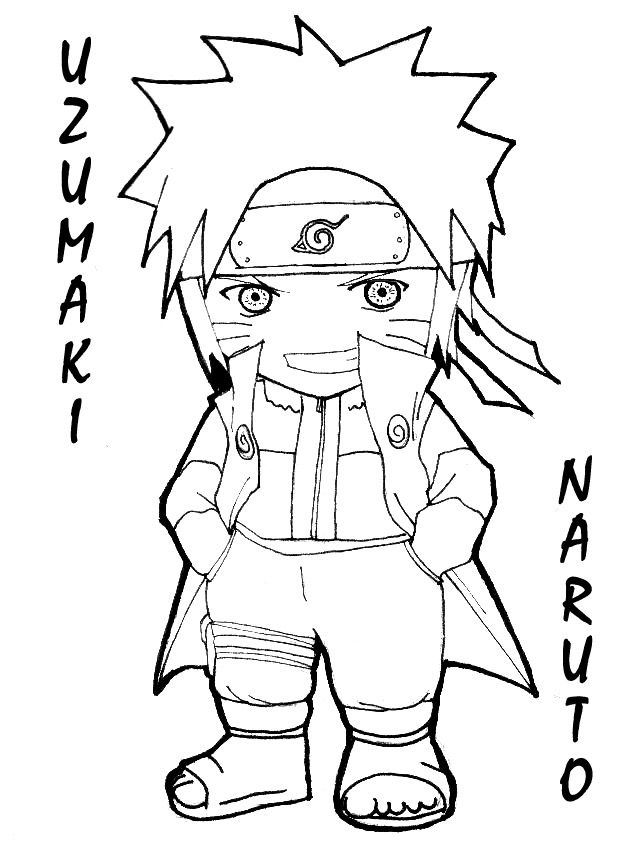 Naruto Chibi Characters Coloring Pages Printables 18