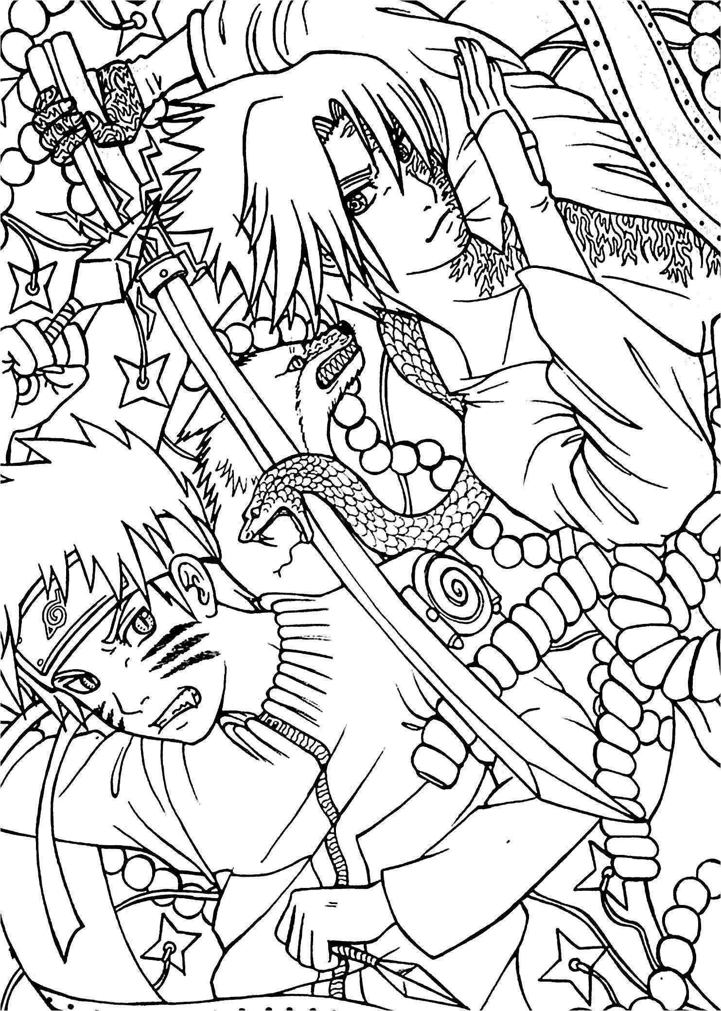 Naruto Chibi Characters Coloring Pages Printables 31
