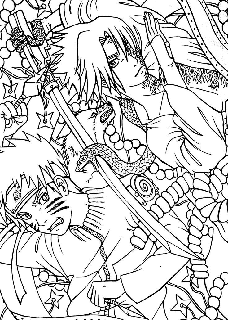 Naruto Chibi Characters Coloring Pages Printables 59