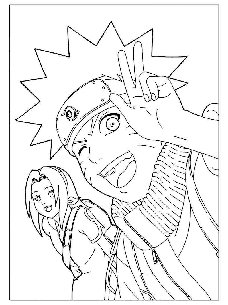 Naruto Chibi Characters Coloring Pages Printables 65