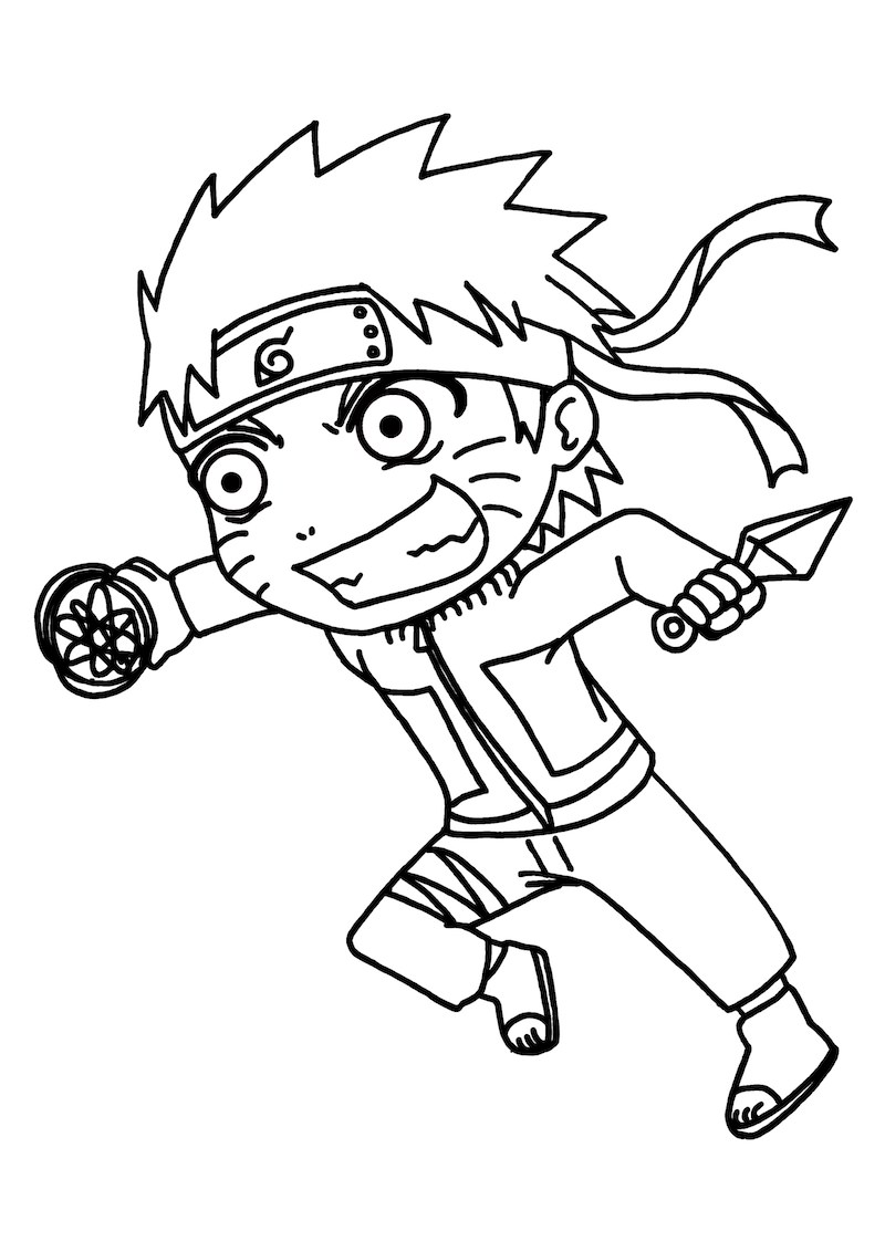 Naruto Chibi Characters Coloring Pages Printables 76