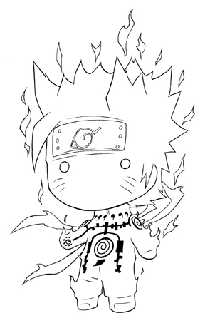 Naruto Chibi Characters Coloring Pages Printables 8