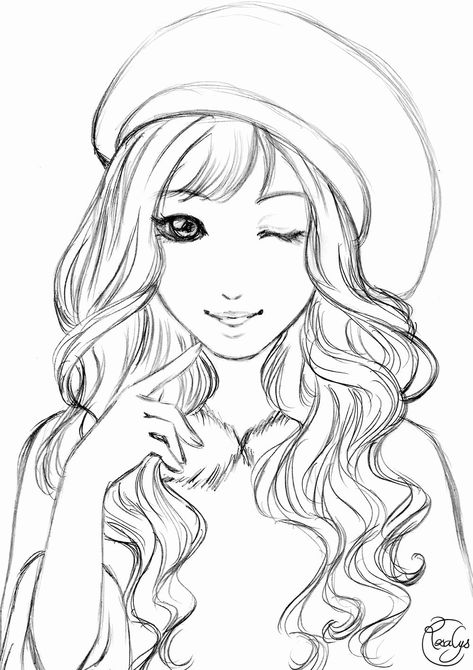 Pretty Girl coloring Pages Aesthetic 8