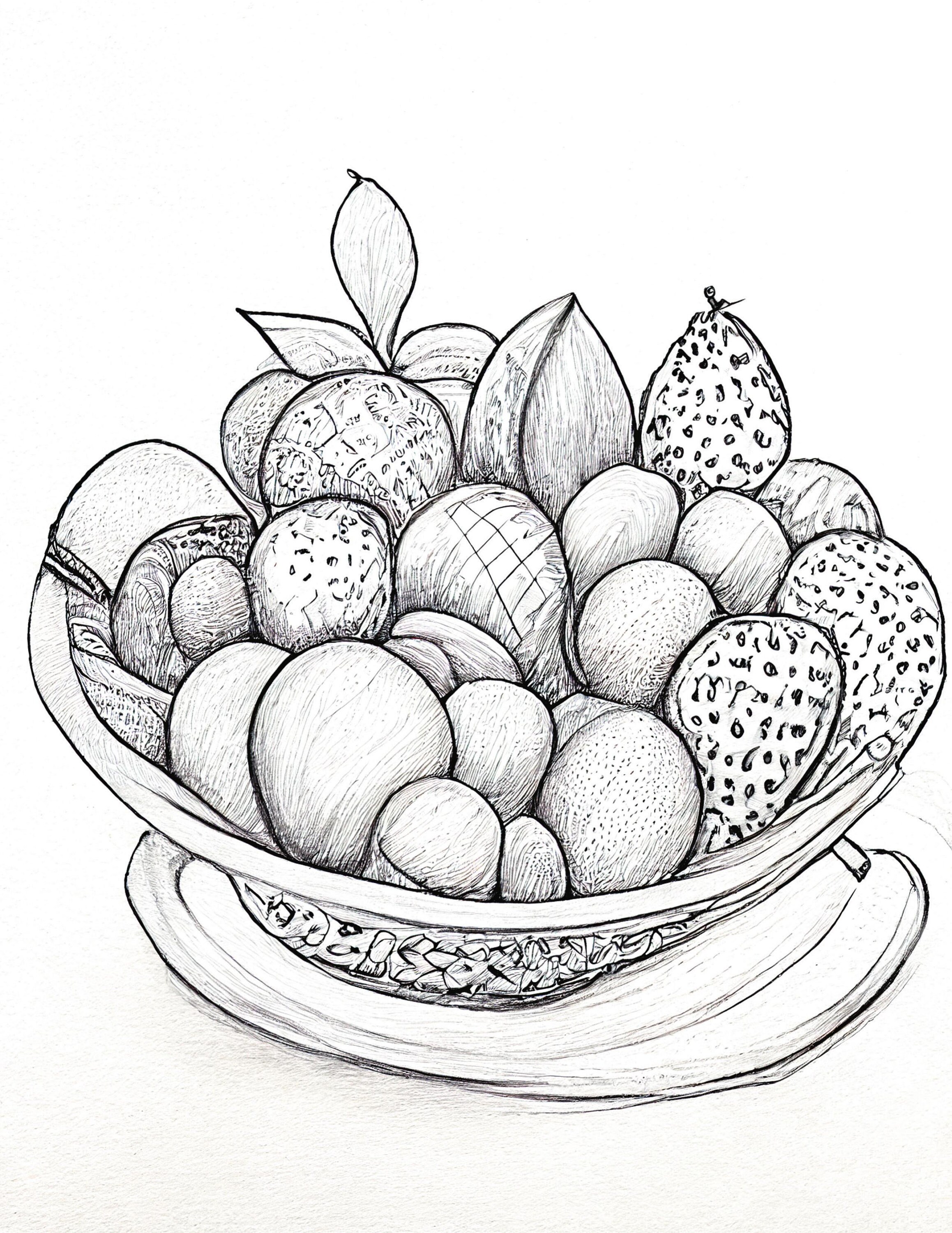 118+ Fruit Baskets Coloring Pages 10