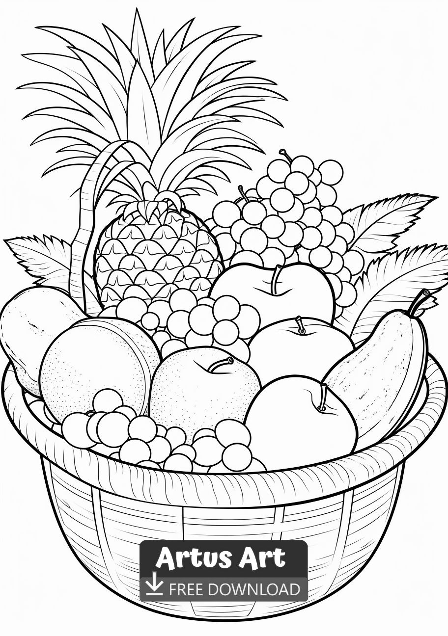 118+ Fruit Baskets Coloring Pages 24