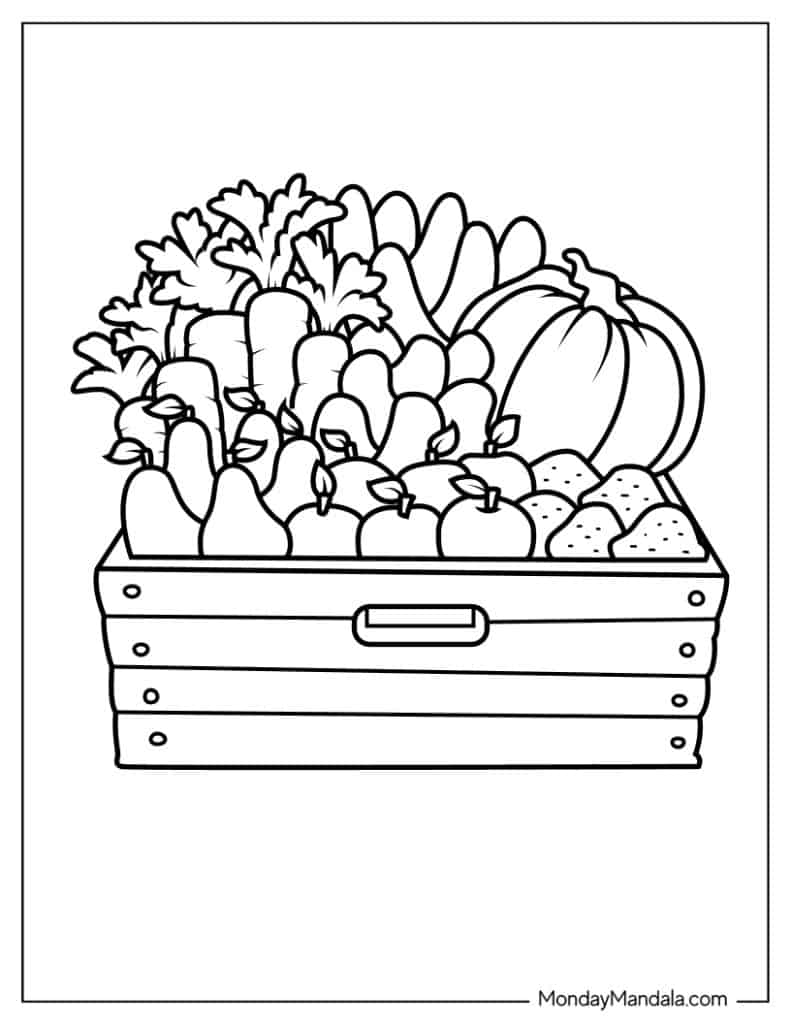 118+ Fruit Baskets Coloring Pages 3