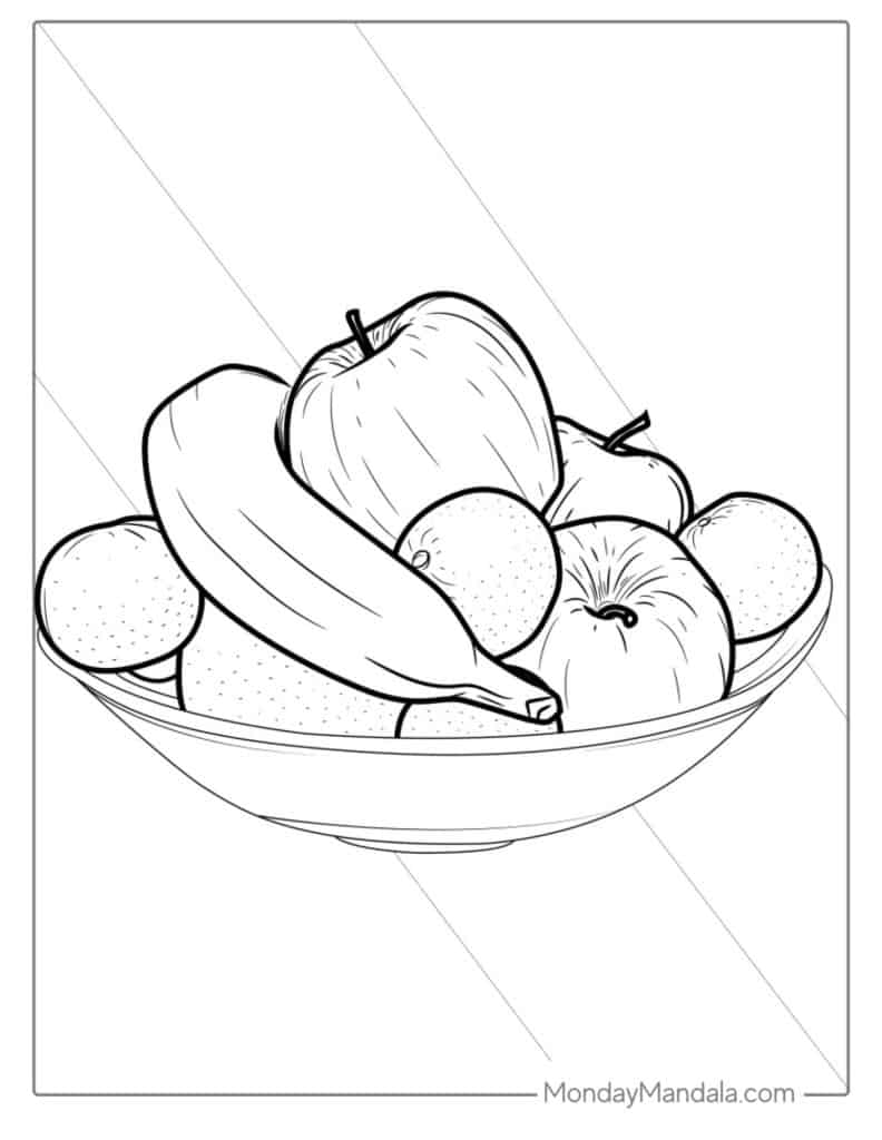 118+ Fruit Baskets Coloring Pages 52