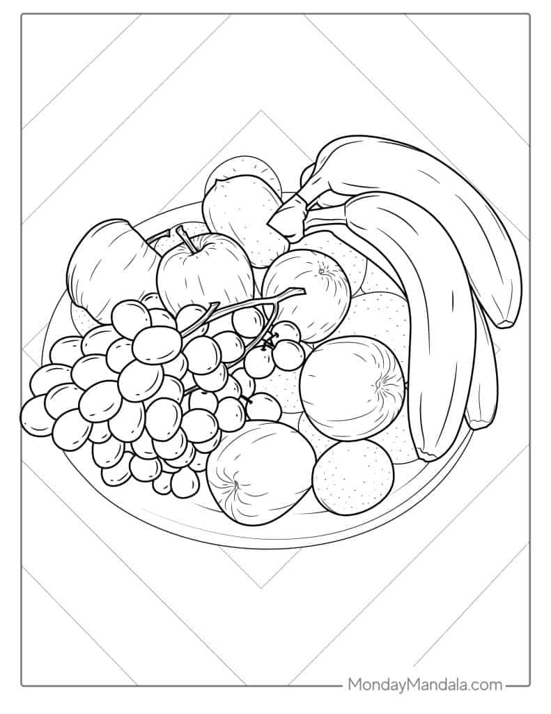 118+ Fruit Baskets Coloring Pages 57