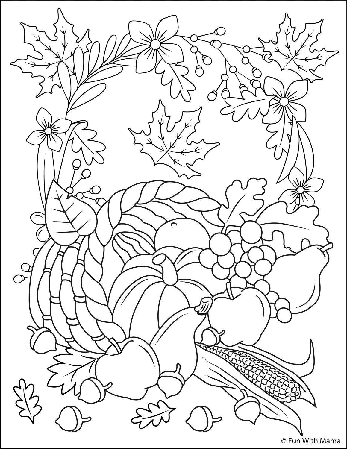 118+ Fruit Baskets Coloring Pages 8