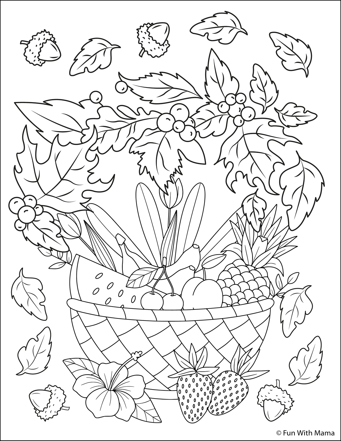 118+ Fruit Baskets Coloring Pages 80