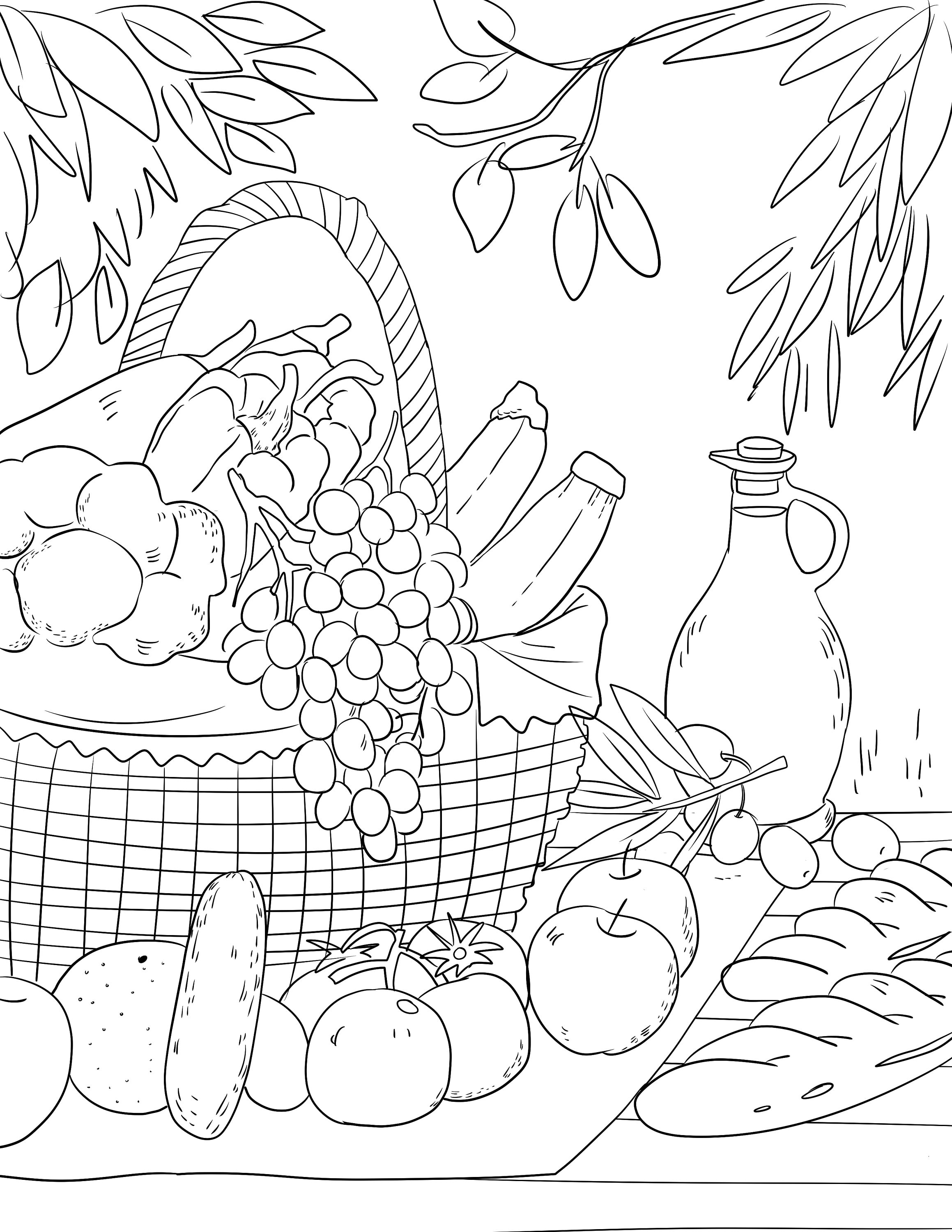 118+ Fruit Baskets Coloring Pages 83