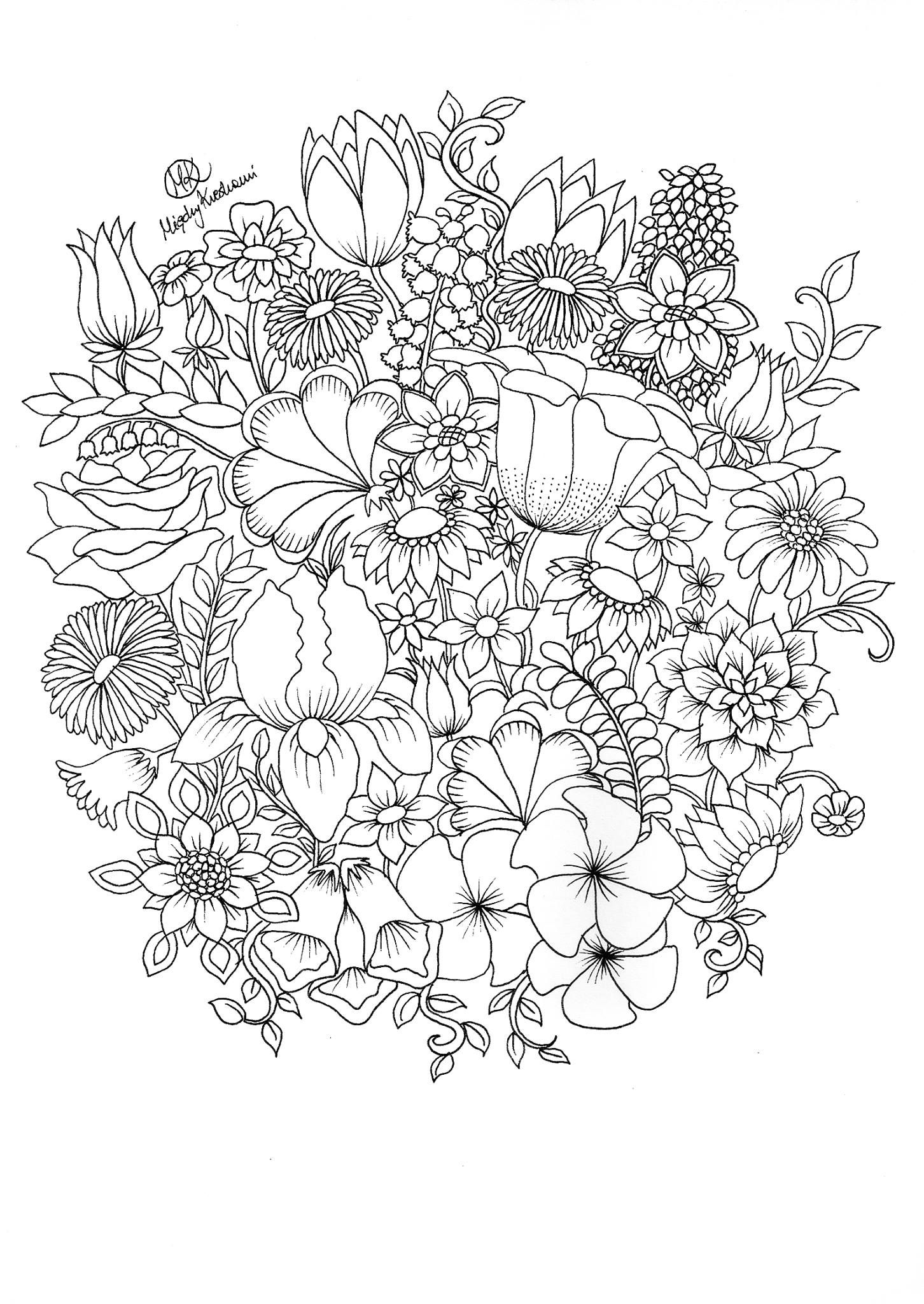 55+ Adult Coloring Pages Finished to Perfection - #7 is Stunning 152